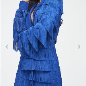 Lavish Alice Cobalt Blue Fringe Blazer Dress